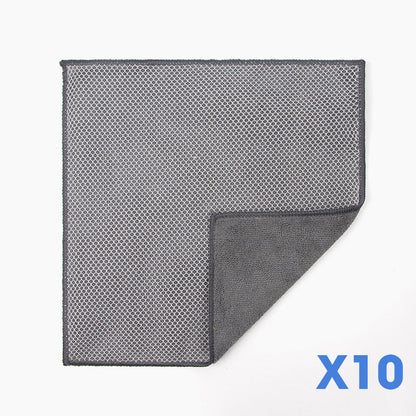 🧽✨Dual-Sided Microfiber & Mesh Cleaning Cloth💧—Instant removes Grease, Water Marks, Fingerprints & Dust | Dlosyvo®