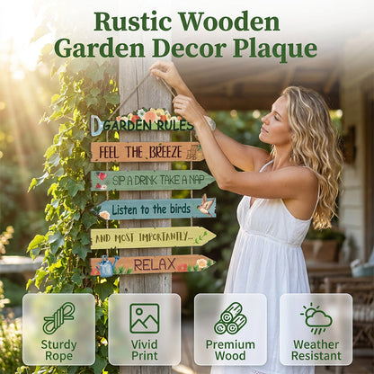 Dlosyvo®⏳Limited-time 43% off⏰Rustic Wooden Garden Hanging Sign Wall Decor Plaque🏡🪧
