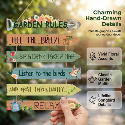 Dlosyvo®⏳Limited-time 43% off⏰Rustic Wooden Garden Hanging Sign Wall Decor Plaque🏡🪧