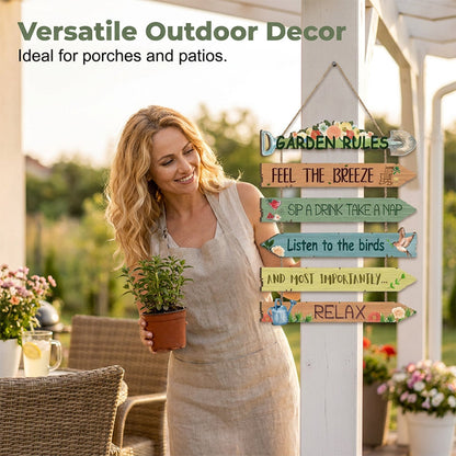 Dlosyvo®⏳Limited-time 43% off⏰Rustic Wooden Garden Hanging Sign Wall Decor Plaque🏡🪧