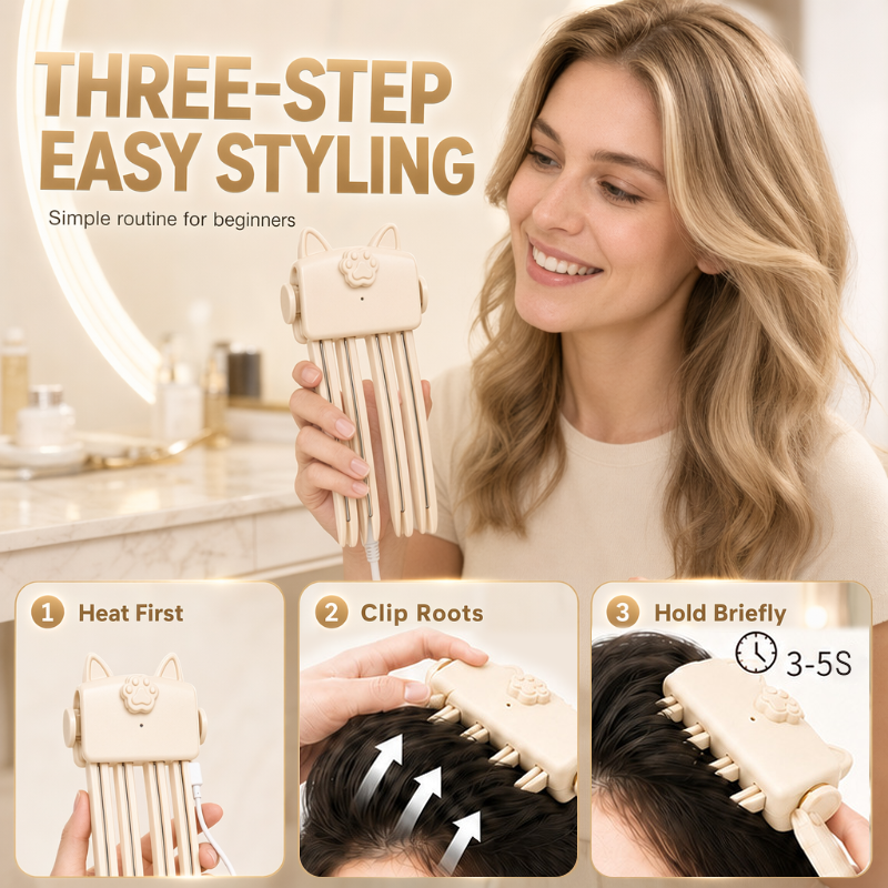 💇 Professional stylist approved💈 Dlosyvo® Wireless Heated Volumizing Root Clip